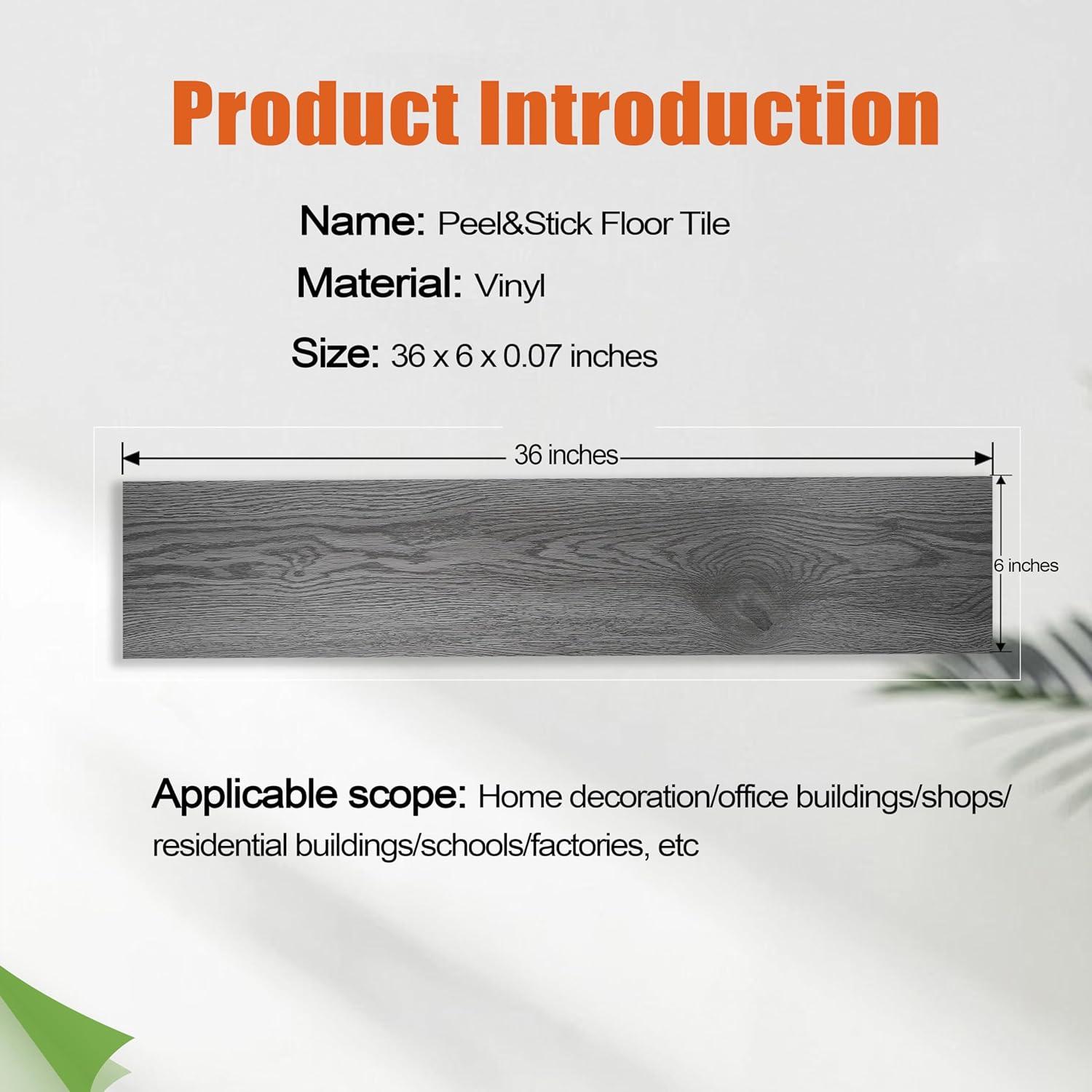 Gray Self-Adhesive Waterproof Vinyl Flooring Planks