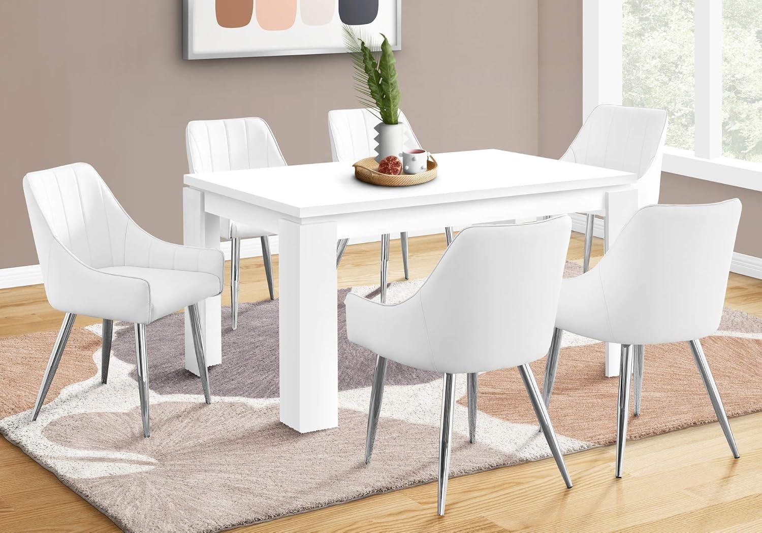 Monarch Specialties Dining Table 60" Rectangular Kitchen Dining Room White Laminate Contemporary Modern