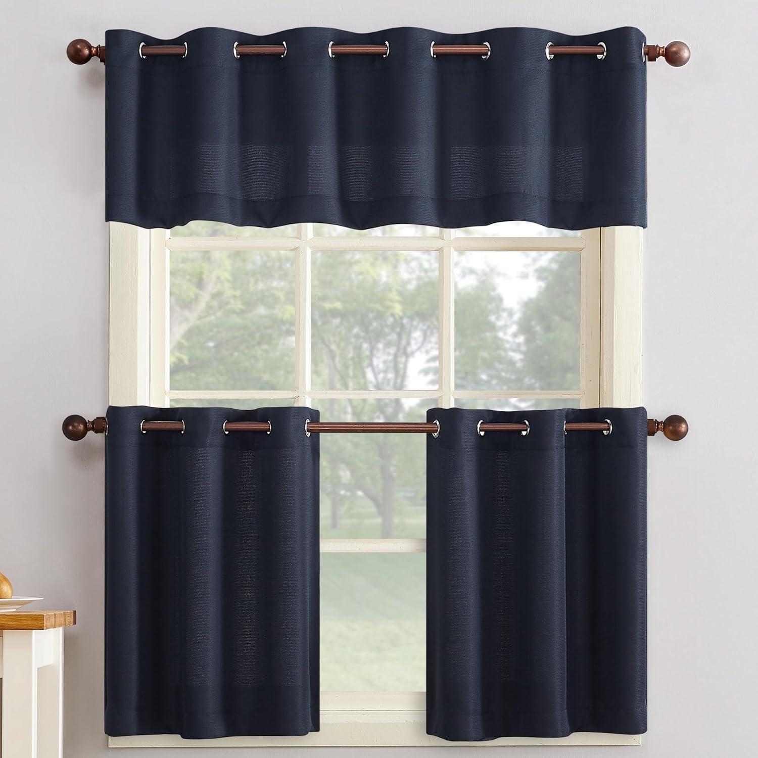 No. 918 Montego Window Curtain Valance/Kitchen Curtains, Set of 2, 56" x 24"
