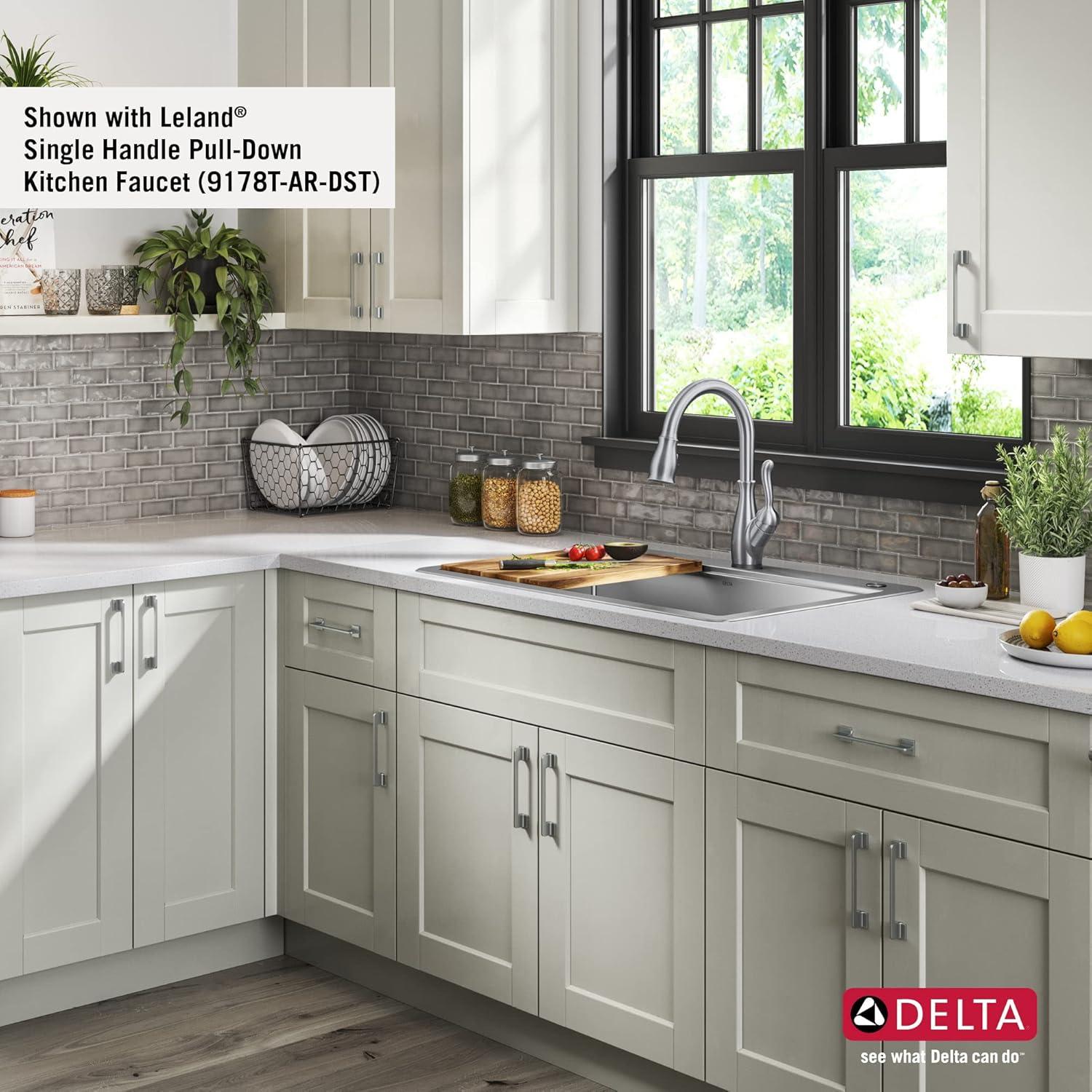 Delta Lorelai™ 33" L Workstation Kitchen Sink Drop-In Top Mount 16 Gauge Stainless Steel Single Bowl