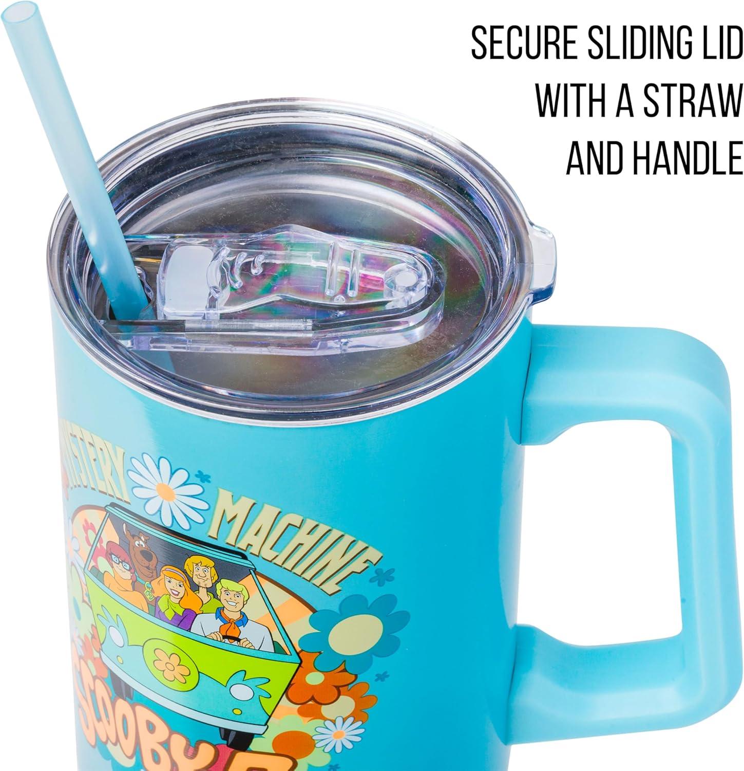 Silver Buffalo Scooby-Doo Mystery Machine Stainless Steel Tumbler With Handle | Holds 40 Ounces