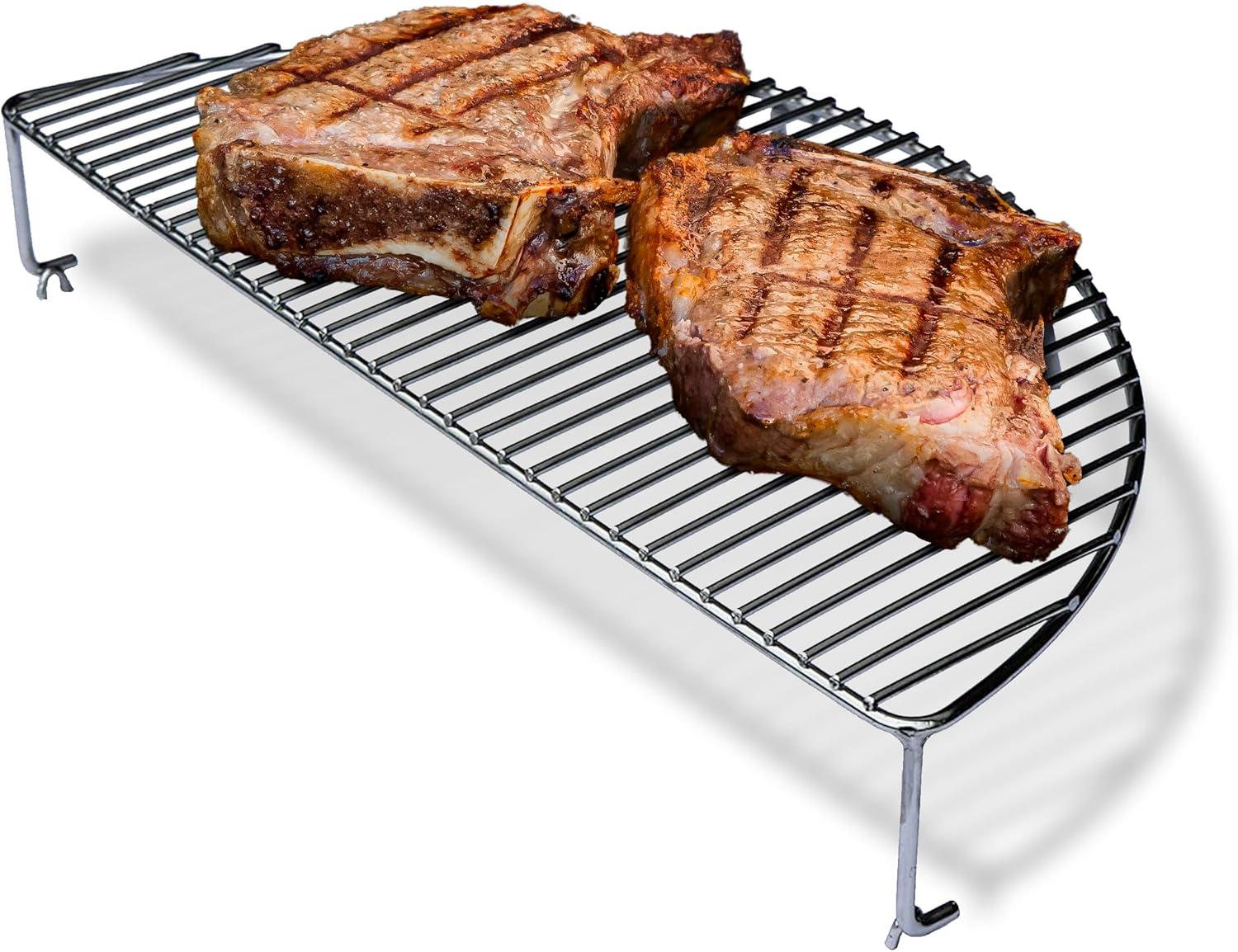 Elevated Cooking Grill Grate by SnS Grills - 304 Stainless Steel, Fits 22" & 26" EasySpin™ and Weber Grill Grates