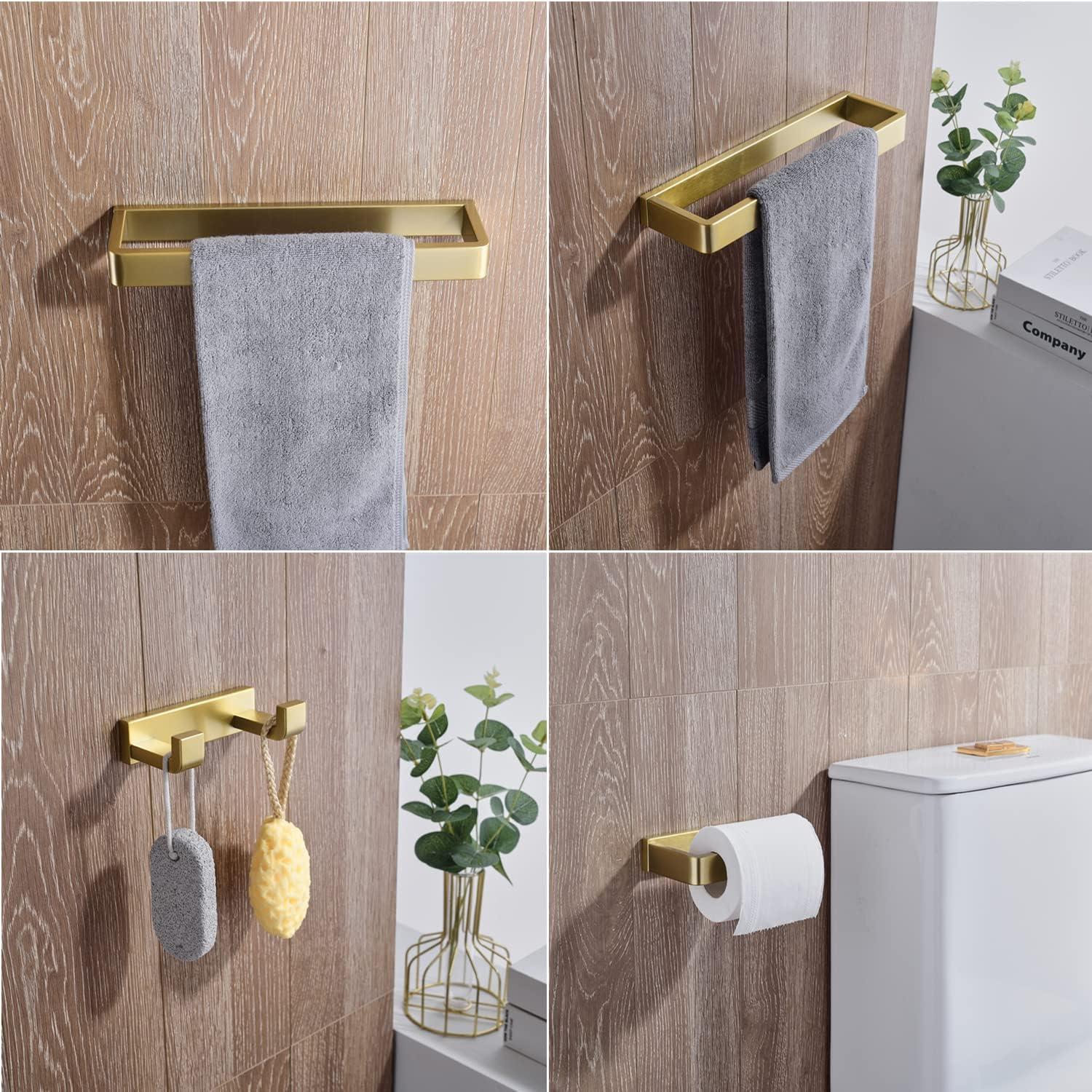 Brushed Gold Stainless Steel 3-Piece Bathroom Hardware Set