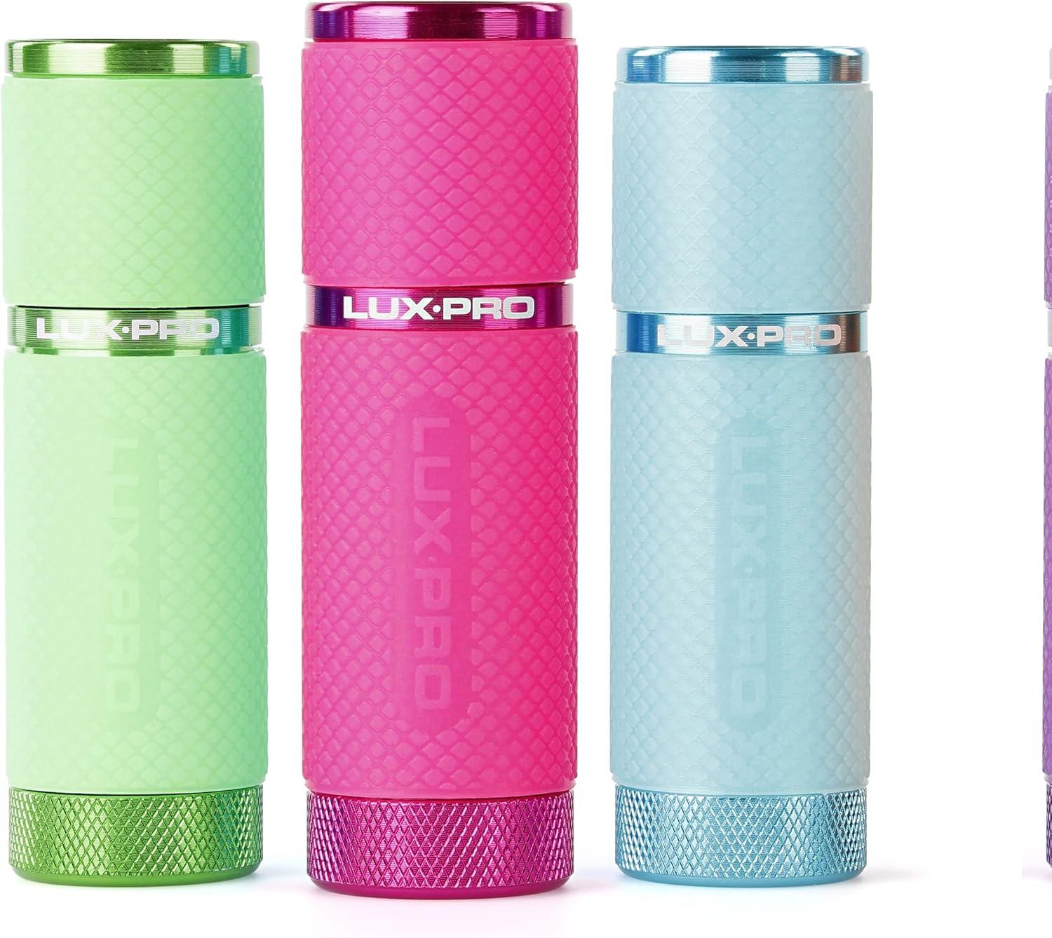 LUXPRO Bright 40 Lumen Gels LED Flashlight - Features Fun Colors and Glow-in-the-Dark Rubber Grip With a Matching Wrist Lanyard - Batteries Included - Pack of 3 - Pink, Green, Teal