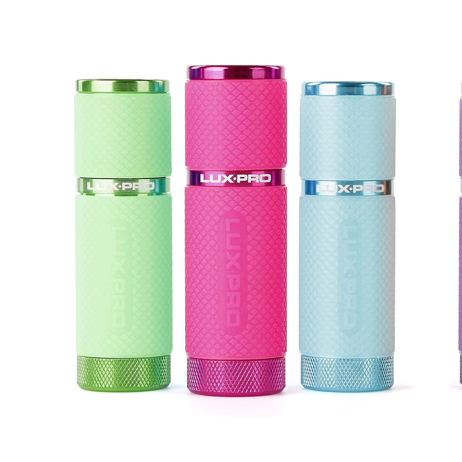 LUXPRO Bright 40 Lumen Gels LED Flashlight - Features Fun Colors and Glow-in-the-Dark Rubber Grip With a Matching Wrist Lanyard - Batteries Included - Pack of 3 - Pink, Green, Teal