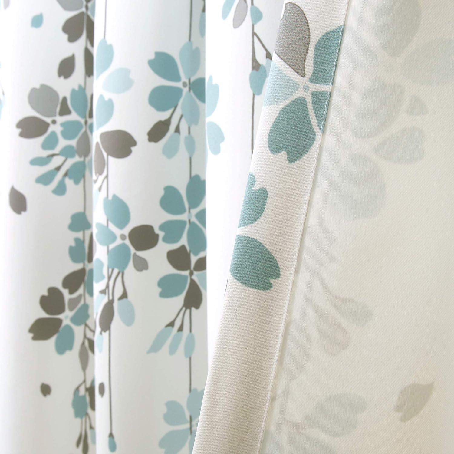 Weeping Flowers Polyester Room Darkening Curtain Pair (Set of 2)