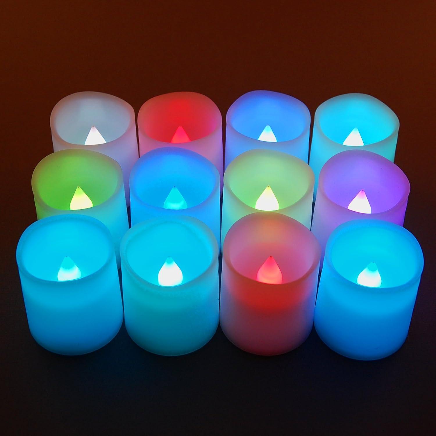 Eternal Glow Set of 12 Flameless LED Votive Candles in White