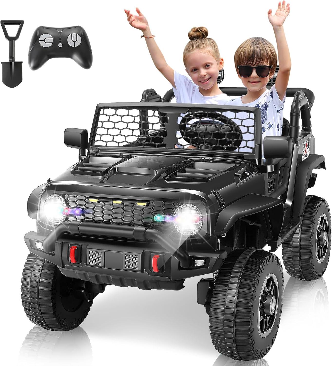 24V Black 2-Seater Electric SUV Ride-On Car with Remote Control