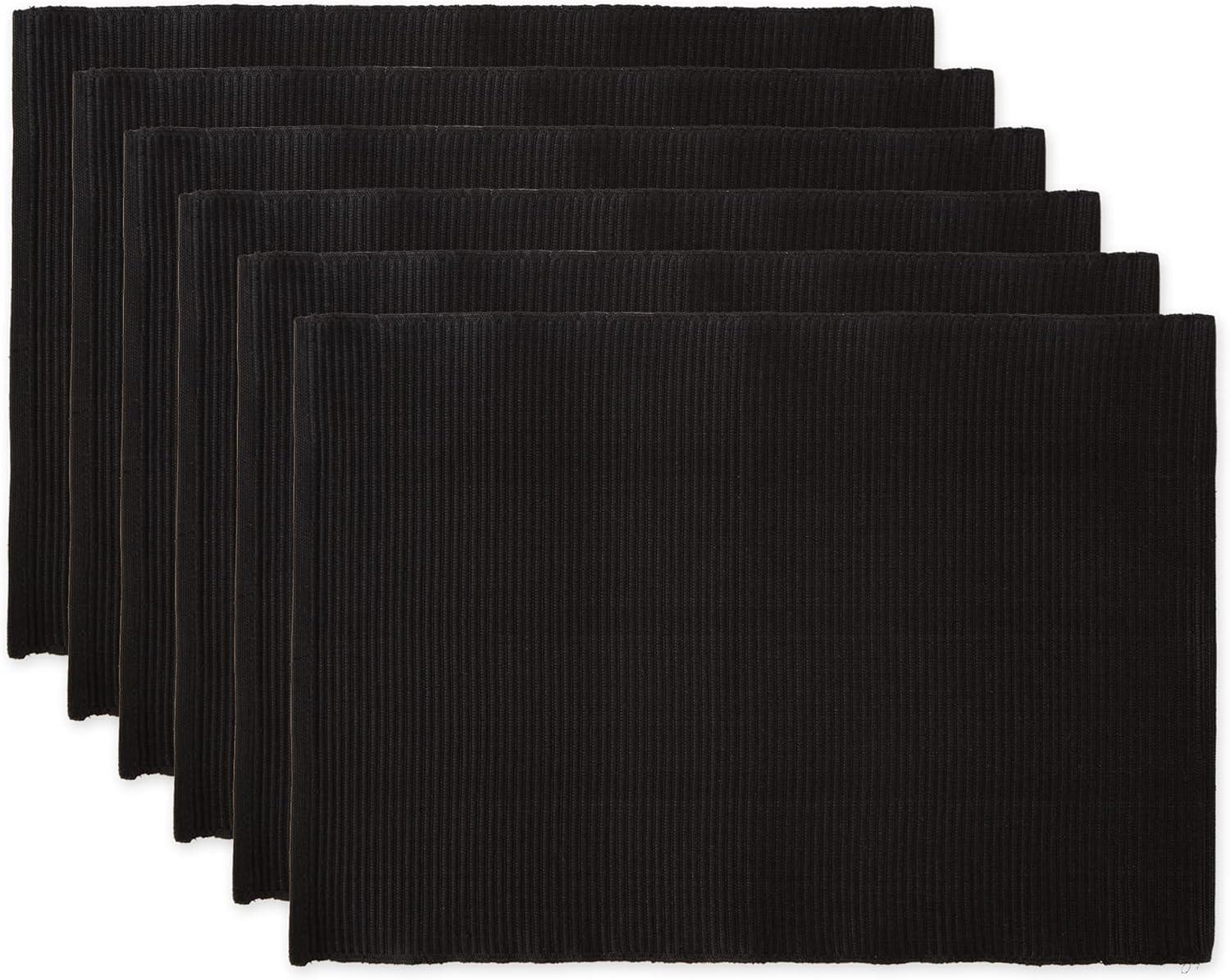 Black Ribbed Placemat (Set of 6)