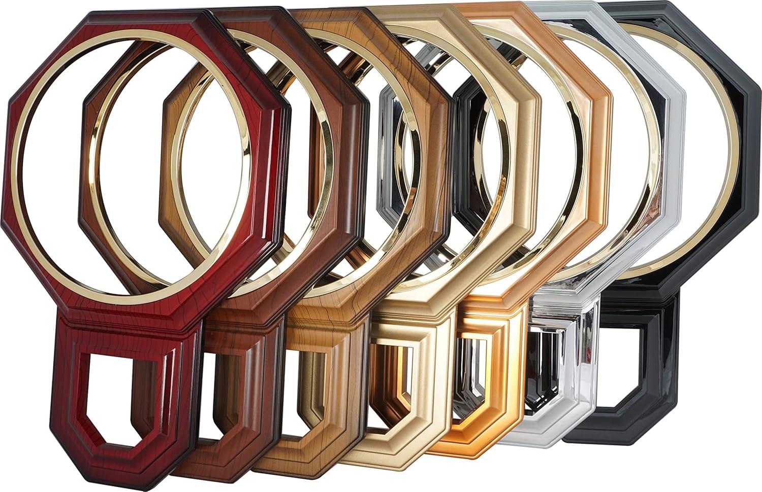 JUSTIME Traditional Schoolhouse Classic Vintage Arabic Regulator Wall Clock, Chiming Wall Clocks with Pendulum & Westminster Chime Hourly, Schoolhouse Wall Decor Battery Operated (Dark Wood Grain)