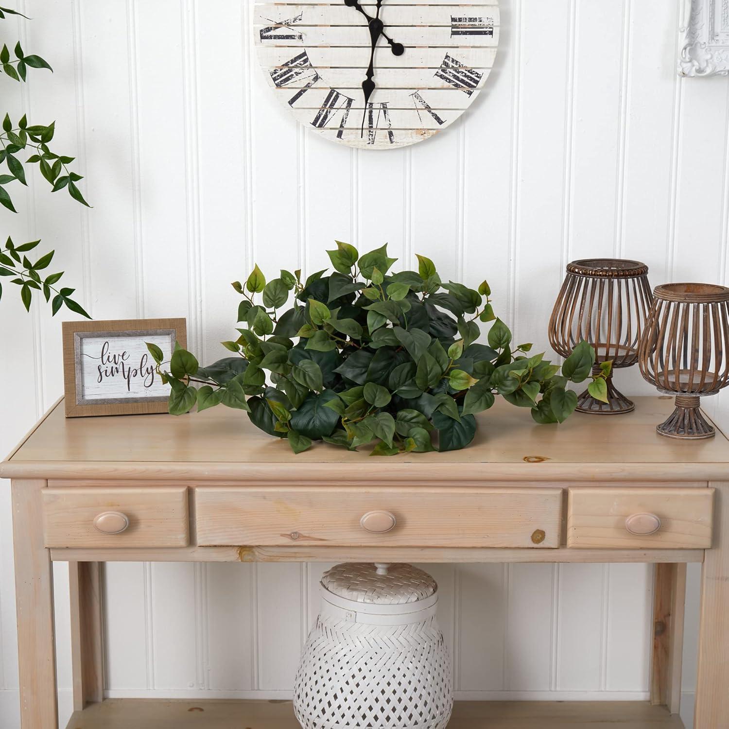 Nearly Natural 31-in Philodendron Artificial Ledge Plant