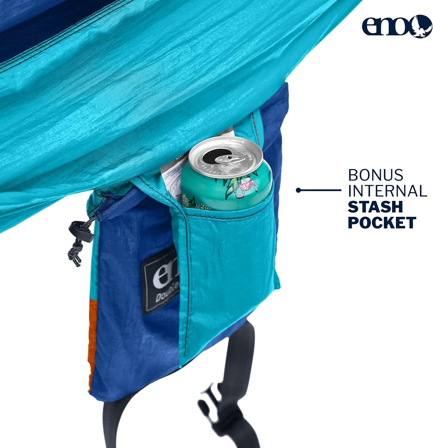 ENO, Eagles Nest Outfitters DoubleNest Print Lightweight Camping Hammock, 1 to 2 Person, Retro/Emerald