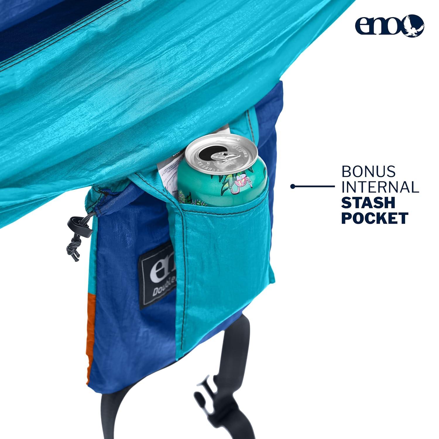 ENO, Eagles Nest Outfitters DoubleNest Print Lightweight Camping Hammock, 1 to 2 Person, Retro/Emerald