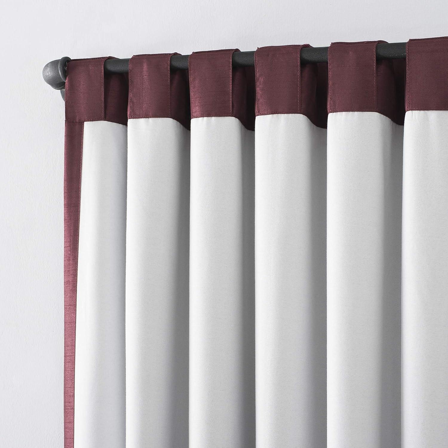 Faux Dupioni Silk Thermal Extreme 100% Blackout Back Tab Curtain Panel