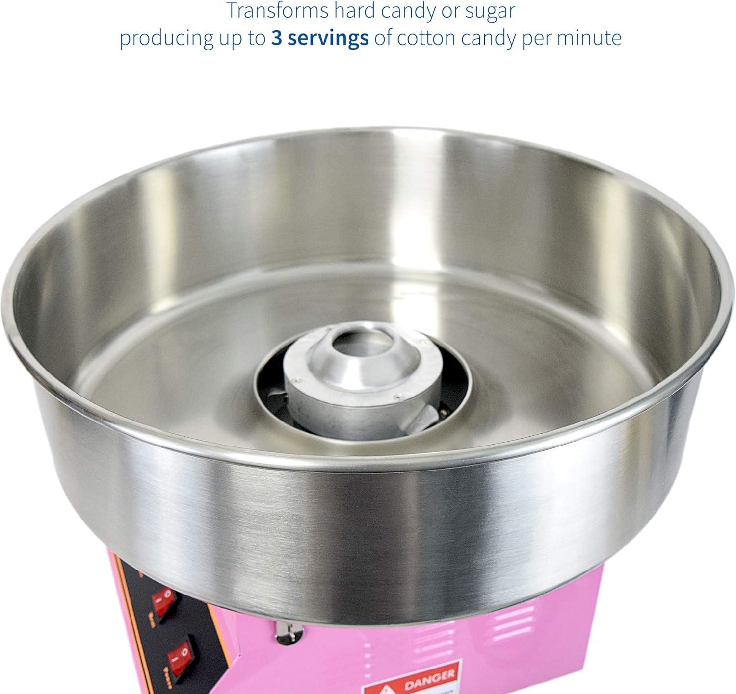 Vivo Electric Commercial Cotton Candy Machine with Bubble Shield