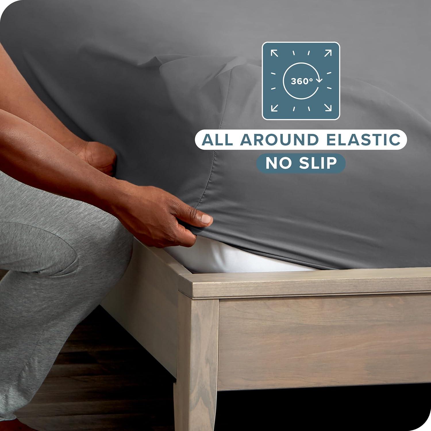 Bare Home 5-Pack Fitted Sheets - Premium 1800 Collection - Ultra-soft - Deep Pocket - California King, Gray