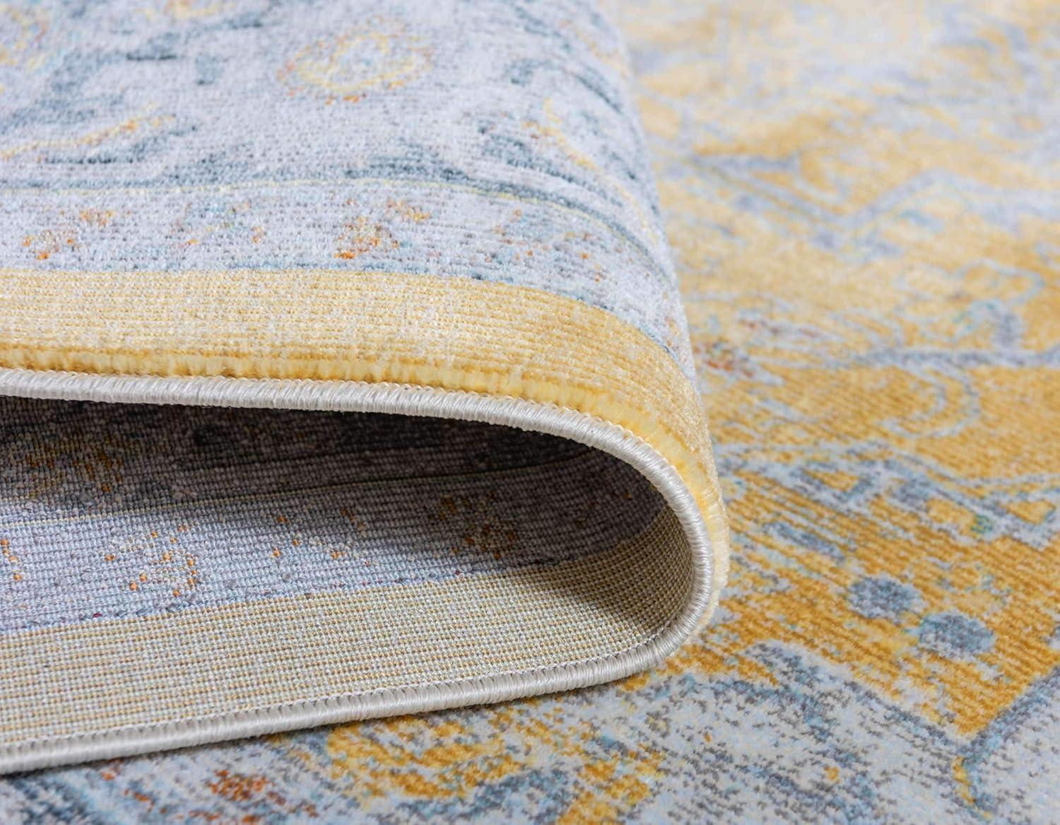 Unique Loom Baracoa Collection Area Rug - Prado (4' 3" x 6' 1" Rectangle Yellow/Ivory)