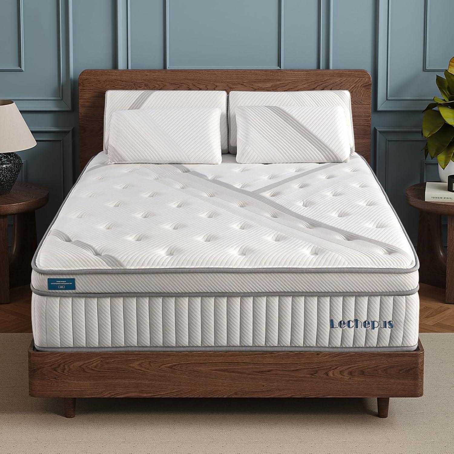 Lechepus 14 Inch Full Hybrid Mattress with Memory Foam and Pocket Springs