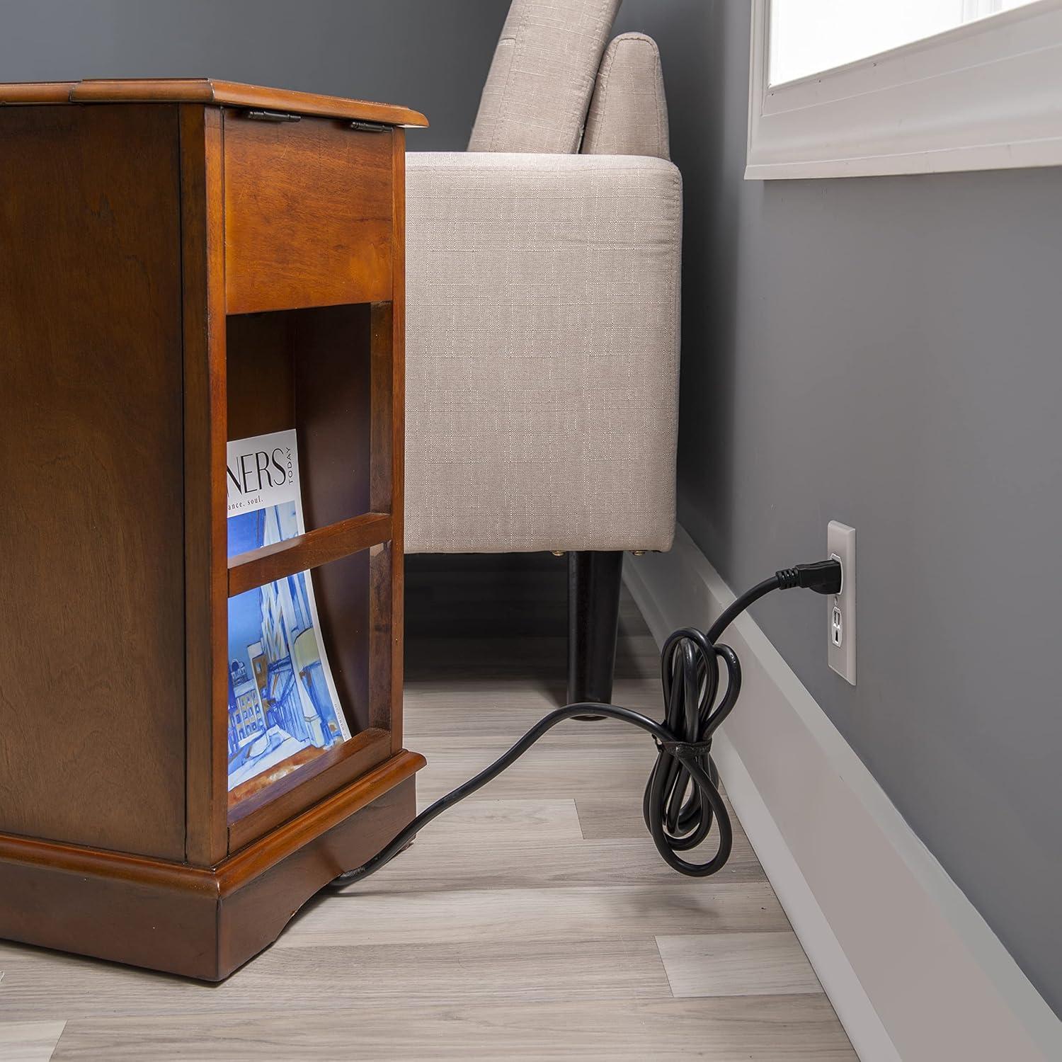 Powell Butler Accent Table with USB and Electrical Charging Station, Hazelnut