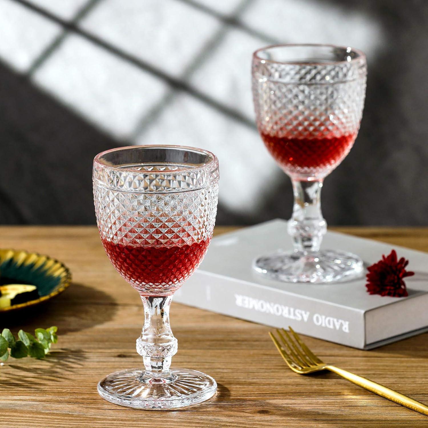 HOMEW Chroma Collection Wine Goblets Glasses set of 6, 10.6 oz