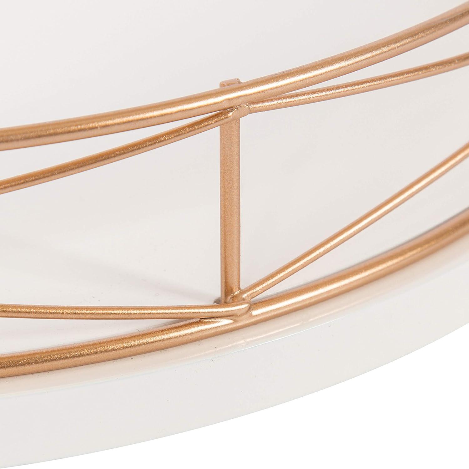 Kate and Laurel Mendel Tray, 14" Diameter, White and Rose Gold