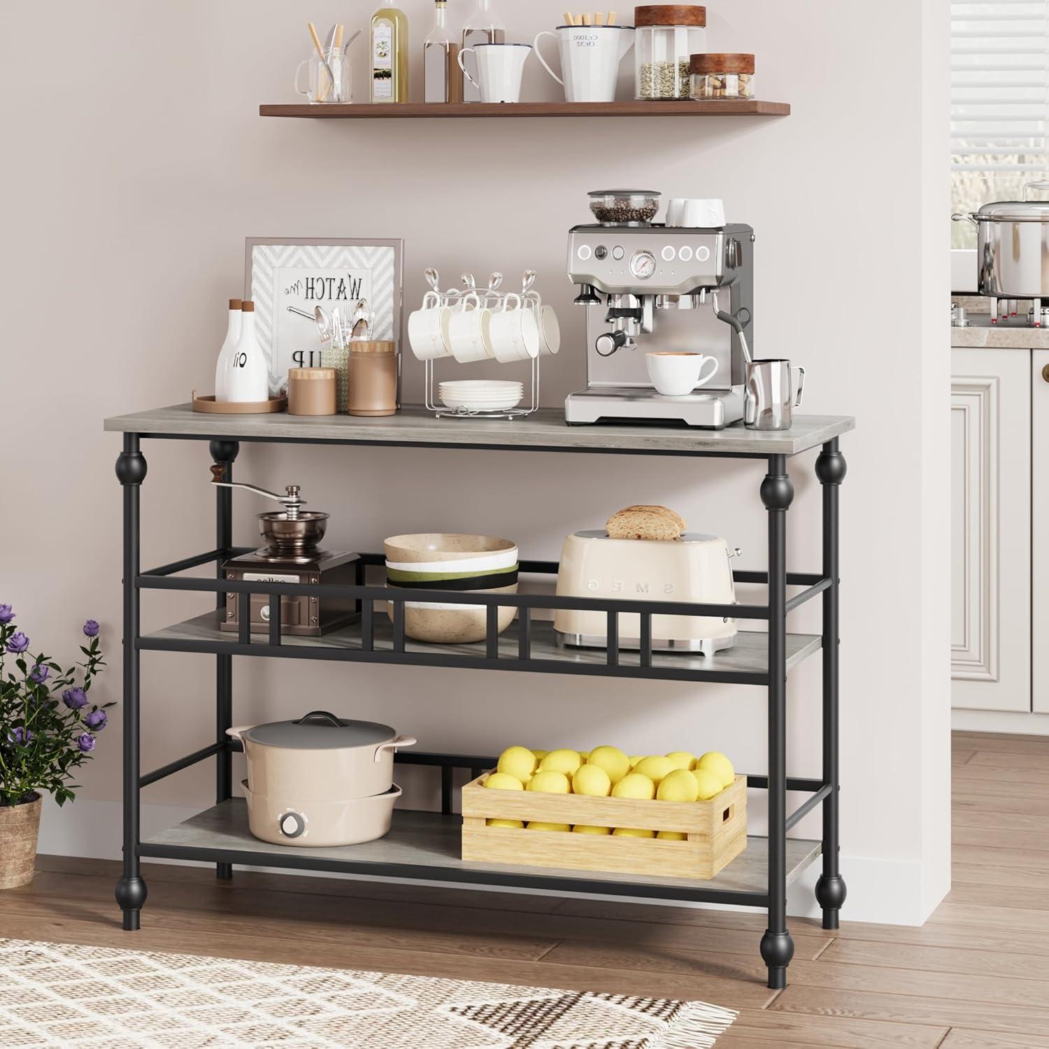 Console Table, 3-Tier Sofa Tables Narrow Entryway Table with Storage, 43" Behind Couch Table Industrial Hallway Table Home Furniture for Living Room, Foyer, Bedroom