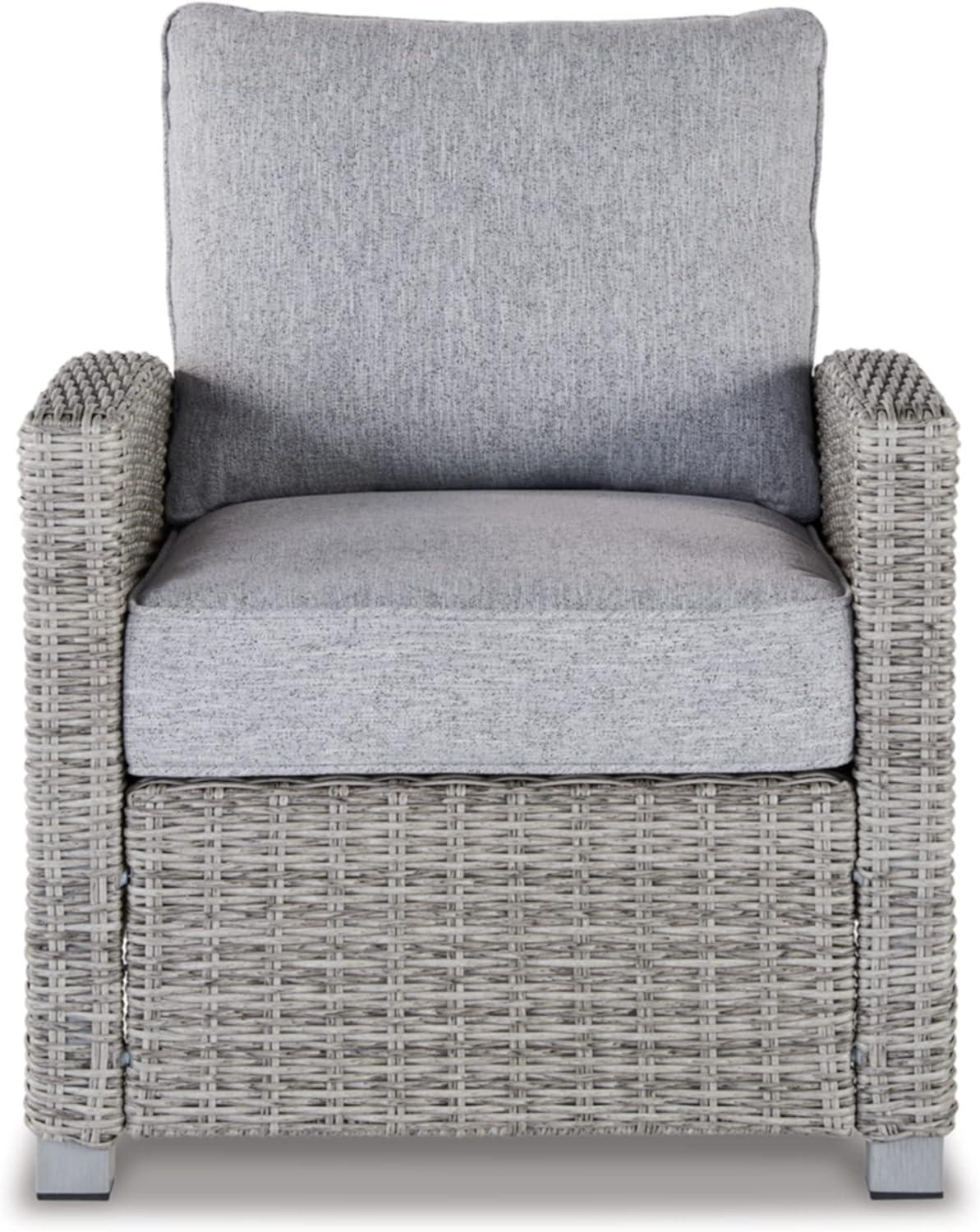 Signature Design by Ashley Casual Naples Beach Lounge Chair with Cushion  Light Gray