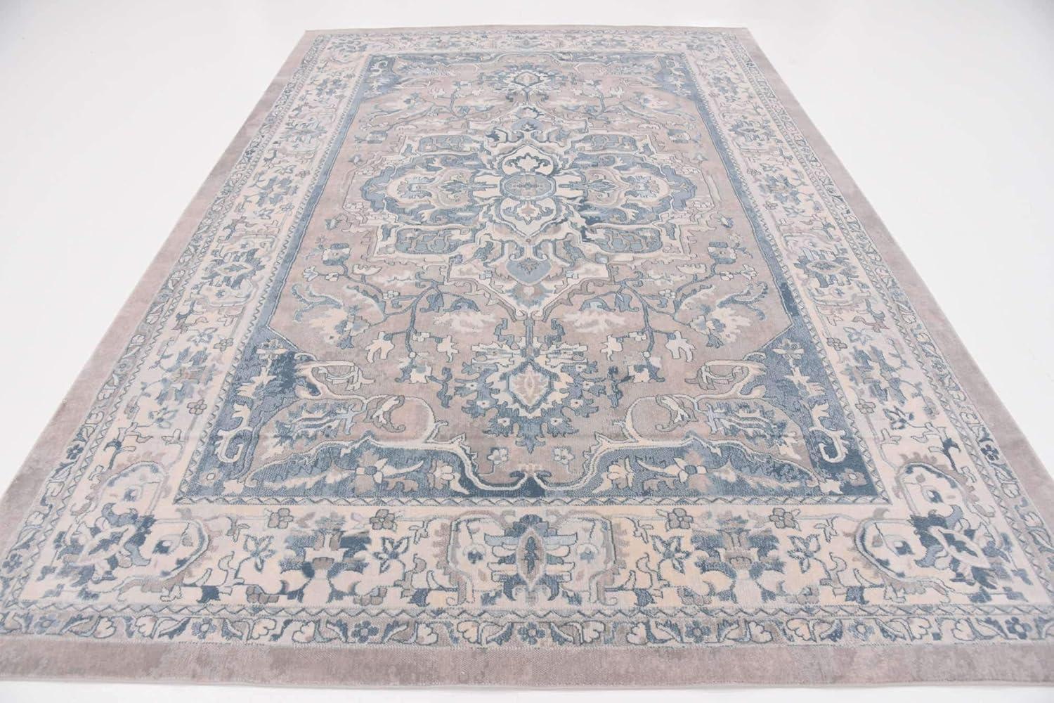 Unique Loom Paris Collection Area Rug - Louisa (7' 1" x 10' Rectangle Dark Gray/Beige)