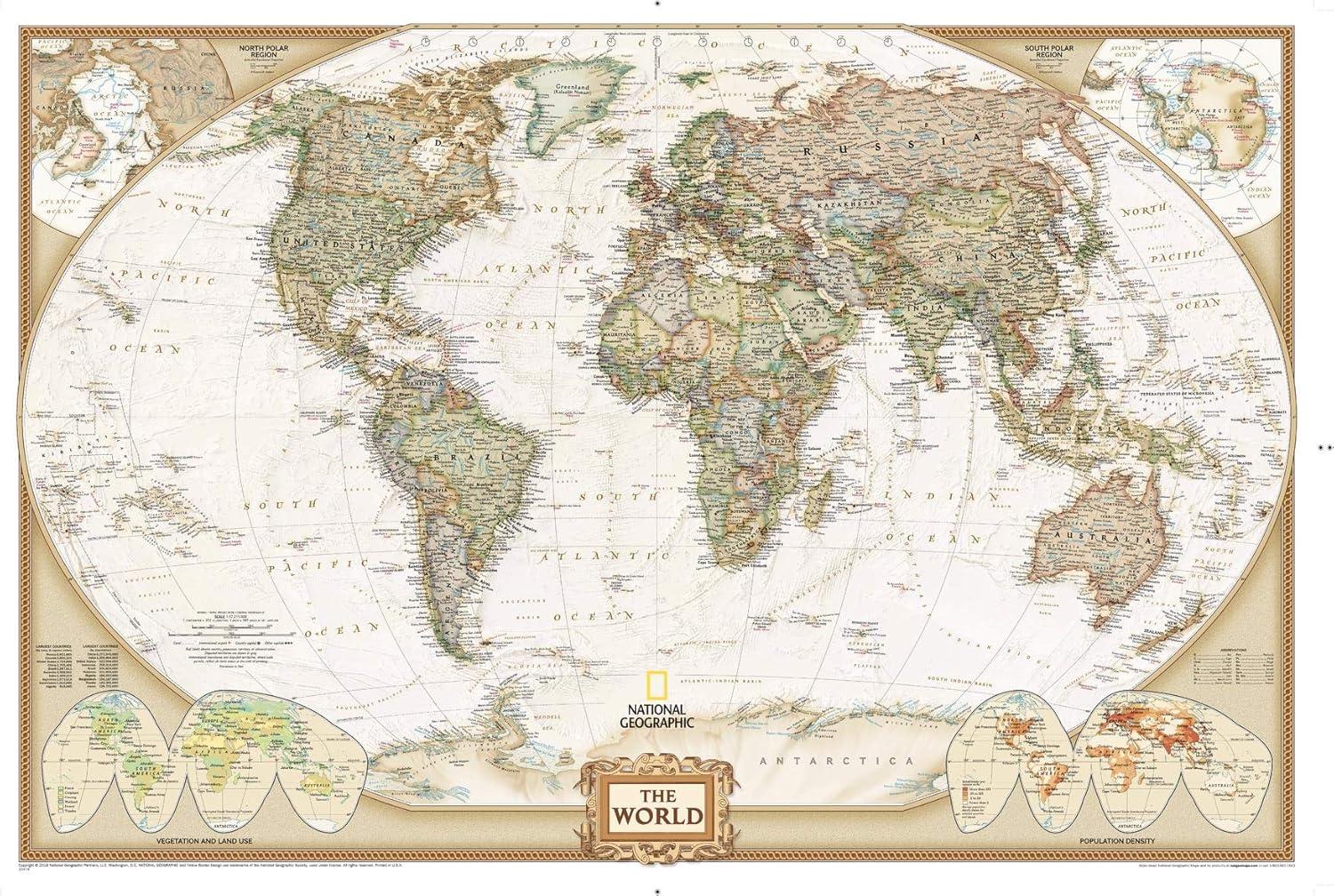 National Geographic Maps World Executive Wall Map