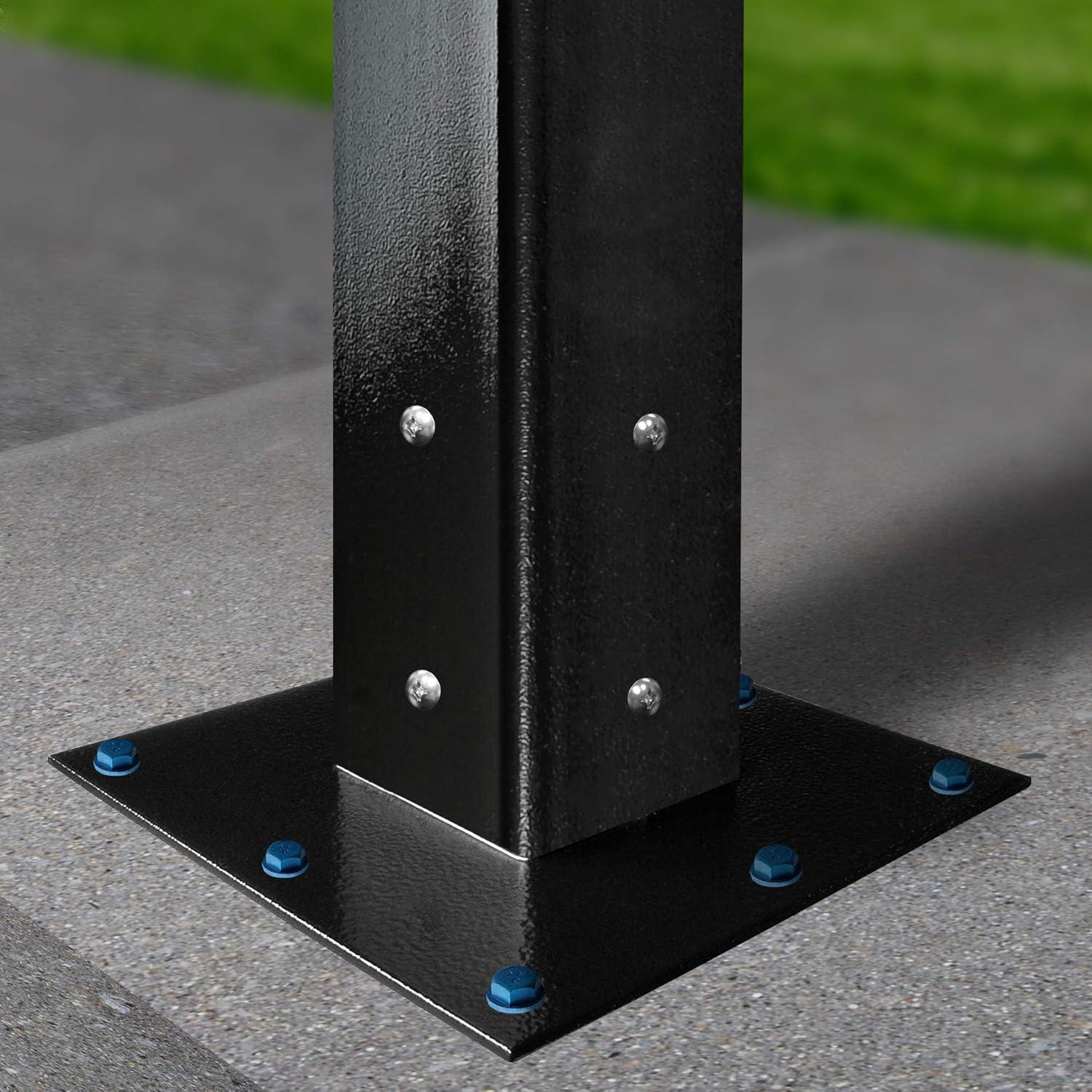 Mail Boss Galvanized Steel Black 8-1/2 in. W x 8-1/2 in. L Mailbox Base Plate - Total Qty: 1