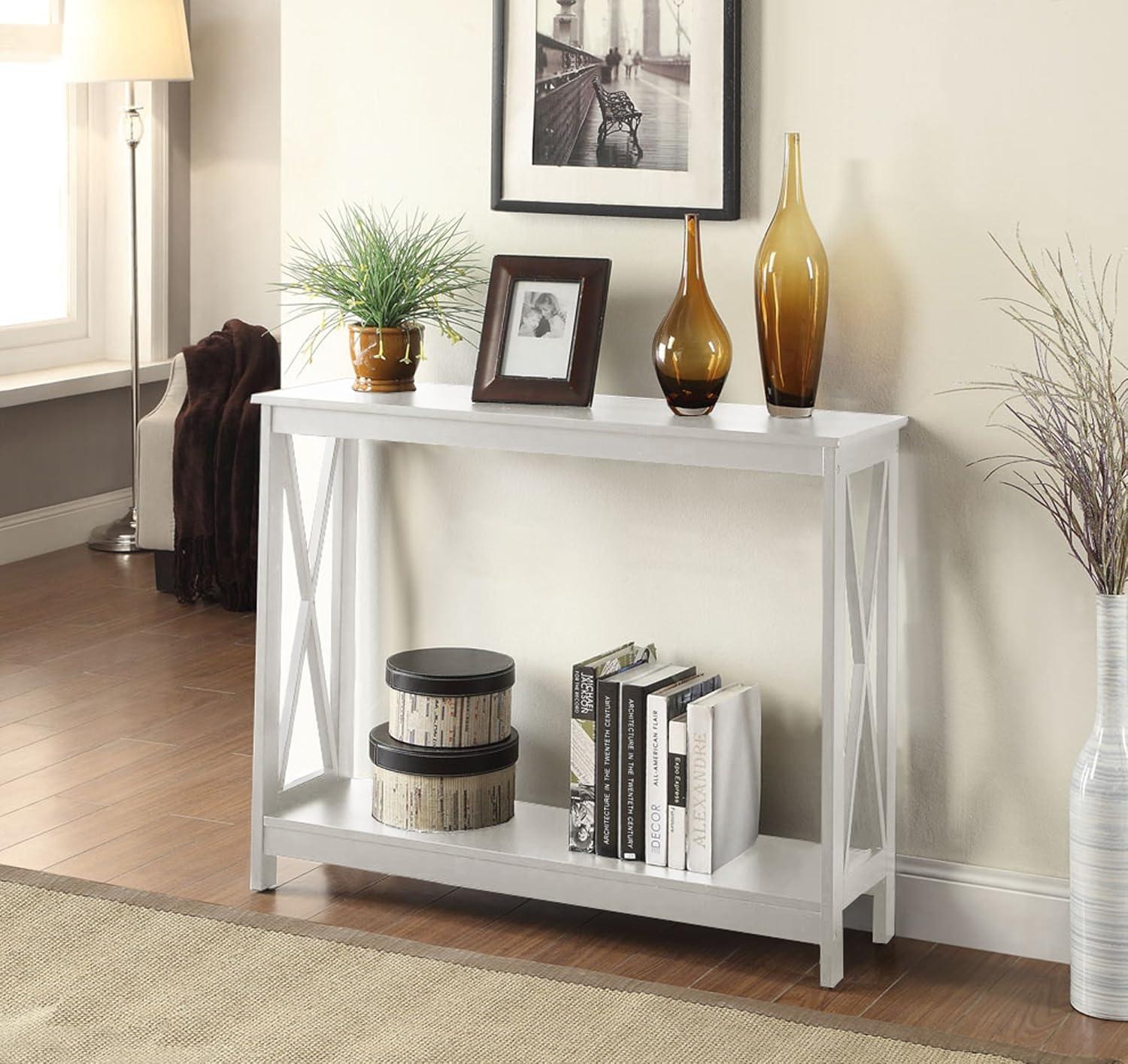 Convenience Concepts Oxford Console Table in White Wood Finish