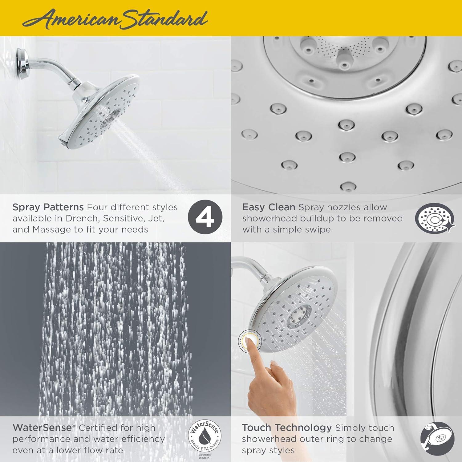 American Standard Spectra+ Touch 4-Function Shower Head 1.8 GPM in Brushed Nickel