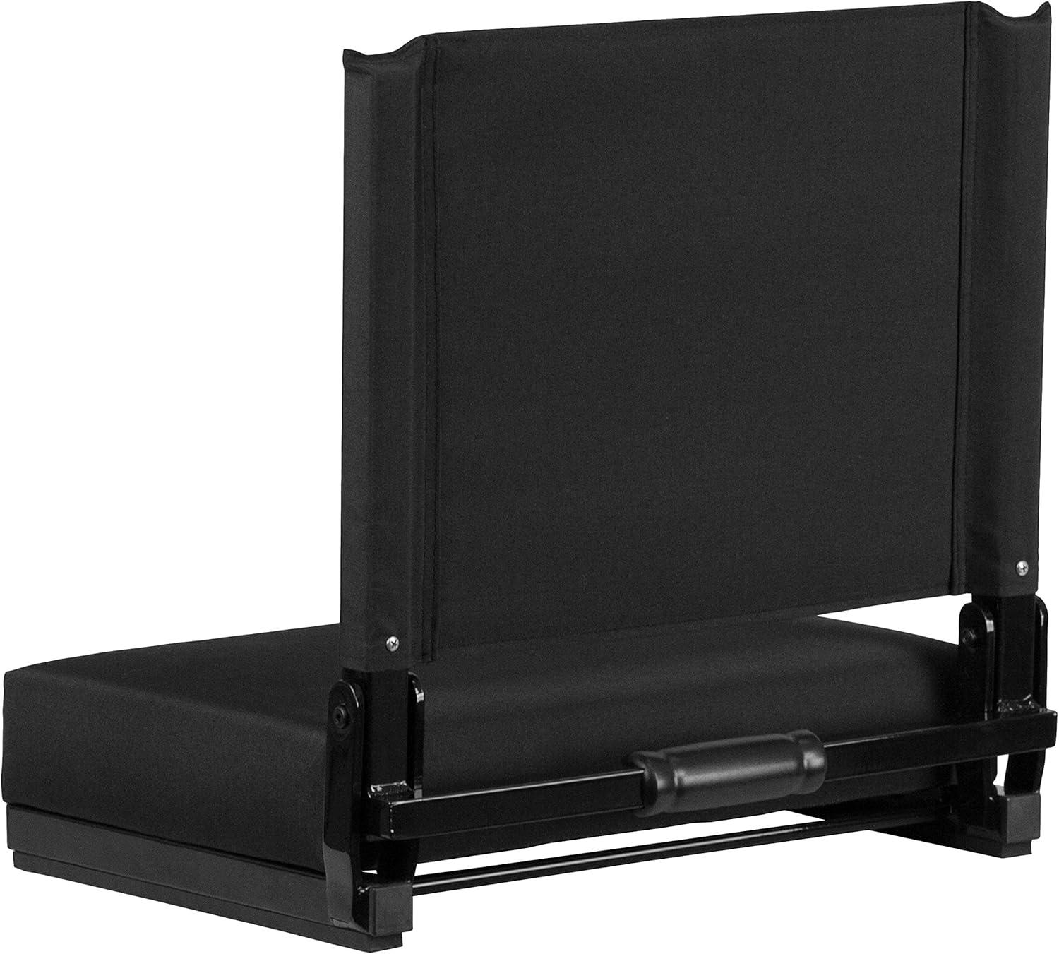 Flash Furniture Grandstand Portable Folding Padded Stadium Seat for Bleachers or Benches, Black