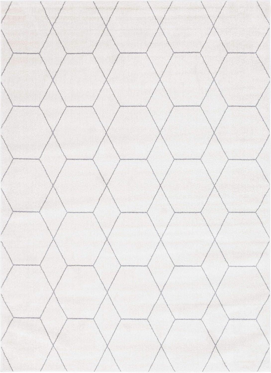 Unique Loom 8' 0 x 11' 0 Trellis Frieze Geometric Ivory Area Rug