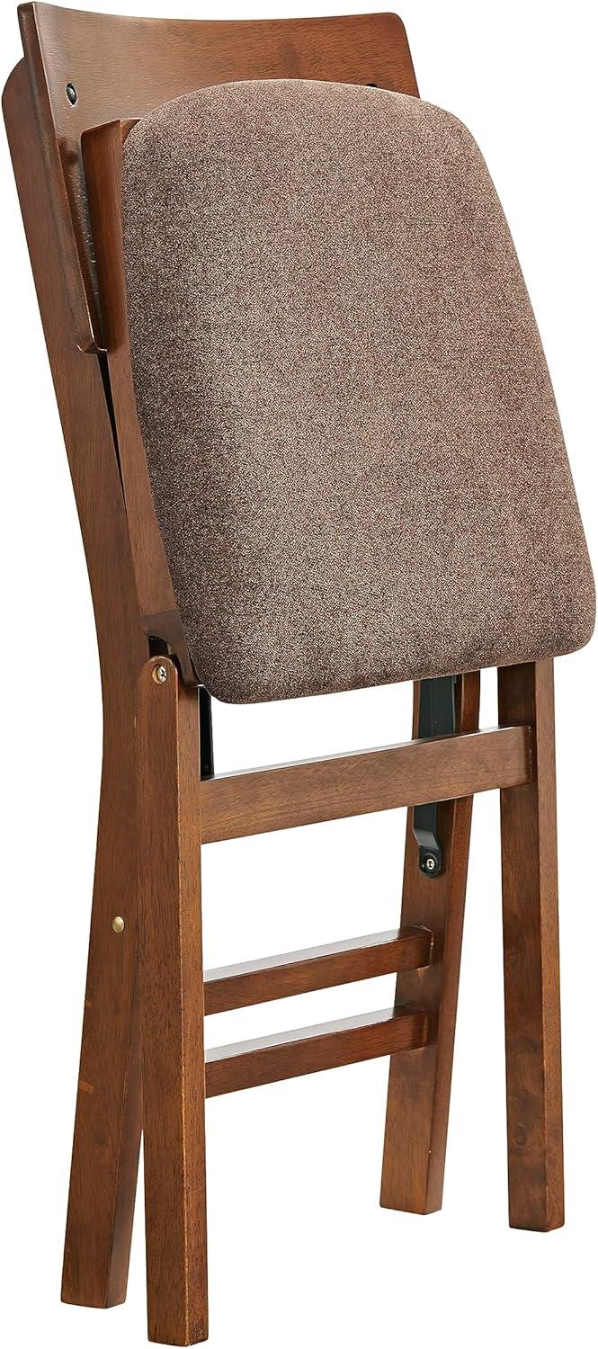 Stakmore Set of 2 Aztec Folding Chairs Fruitwood Finish: No Assembly, Polyester Upholstery