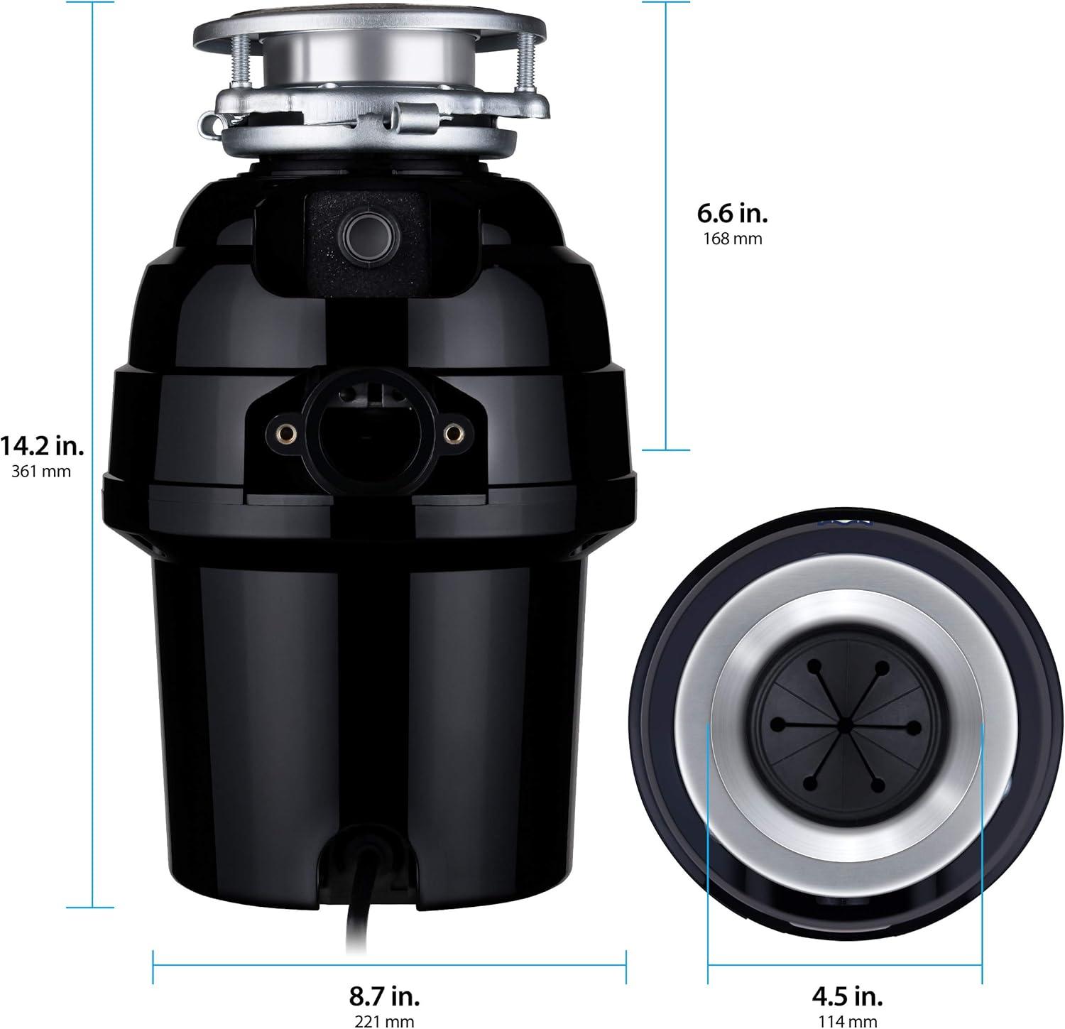 Eco Logic 3/4 HP Black Garbage Disposal with Bio Shield