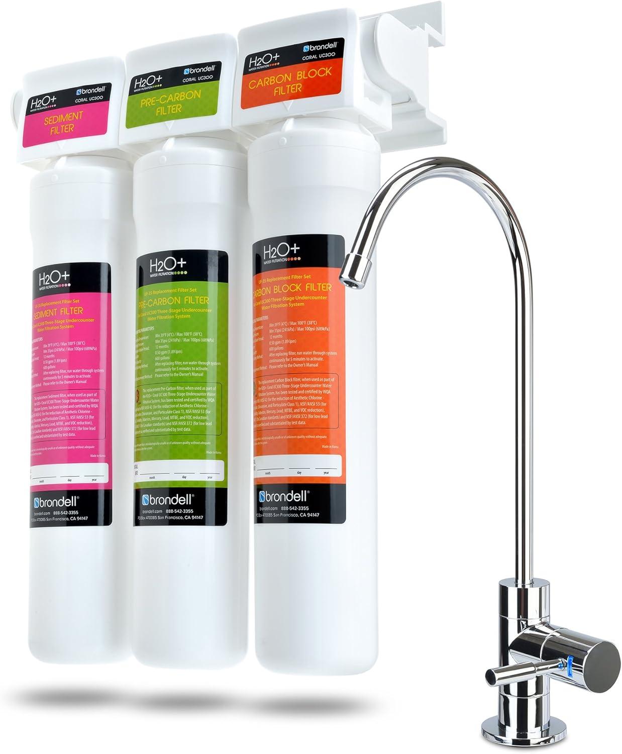 H2O+ Coral Three-Stage Undercounter Water Filter System