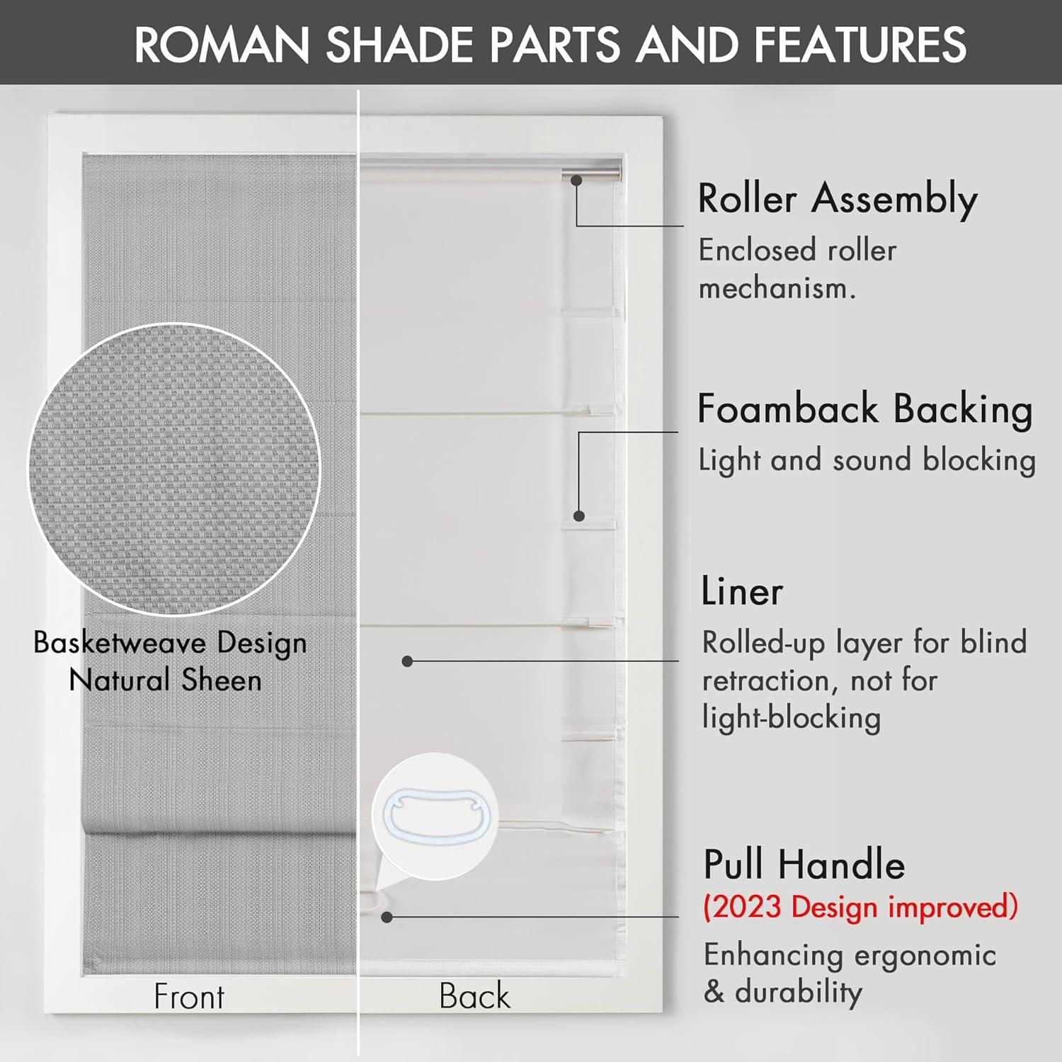 Galen Basketweave Cordless Total Blackout Roman Shade