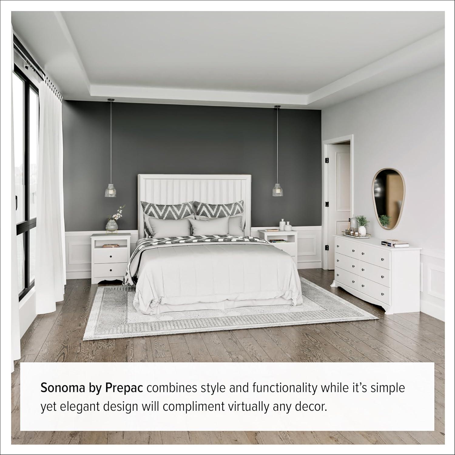 53" Monterey Vertical Dresser White - Prepac: Bedroom Storage, 6-Drawer Lingerie Chest