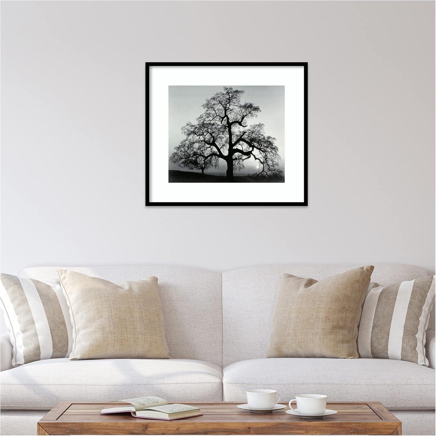 Amanti Art Framed Wall Art Print 27x31 Oak Tree Sunset City California 1962 by Ansel Adams, Landscapes Wall Art, Museum Masters Decor, Large Poster Painting Artwork for Living Room, Bedroom, Bathroom