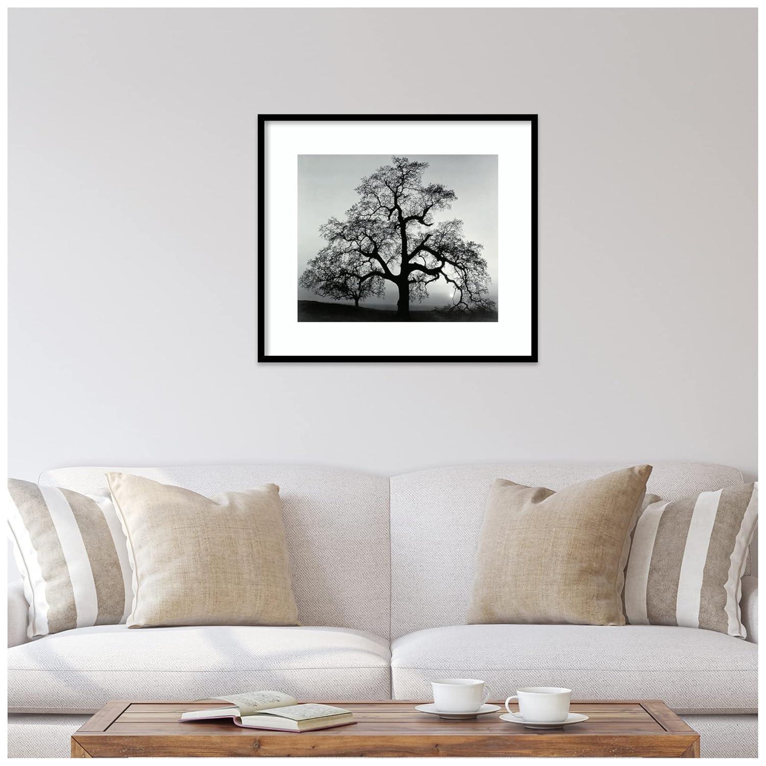 Amanti Art Framed Wall Art Print 27x31 Oak Tree Sunset City California 1962 by Ansel Adams, Landscapes Wall Art, Museum Masters Decor, Large Poster Painting Artwork for Living Room, Bedroom, Bathroom
