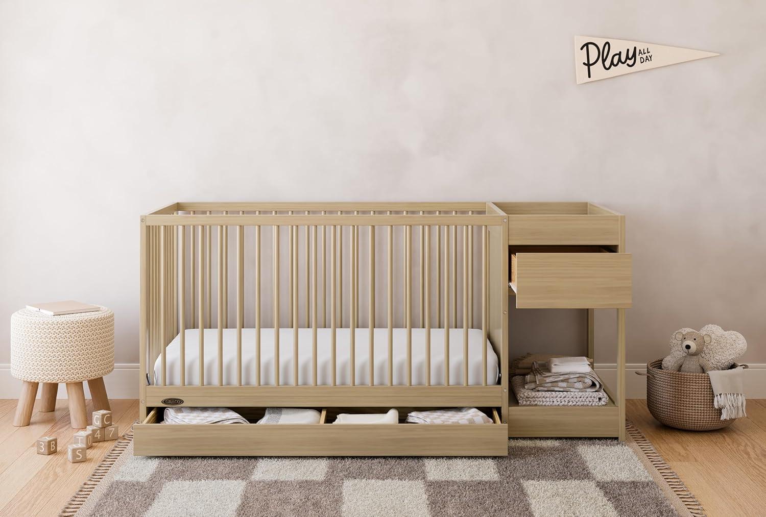 Teddi 4-in-1 Mini Convertible Crib with Mattress