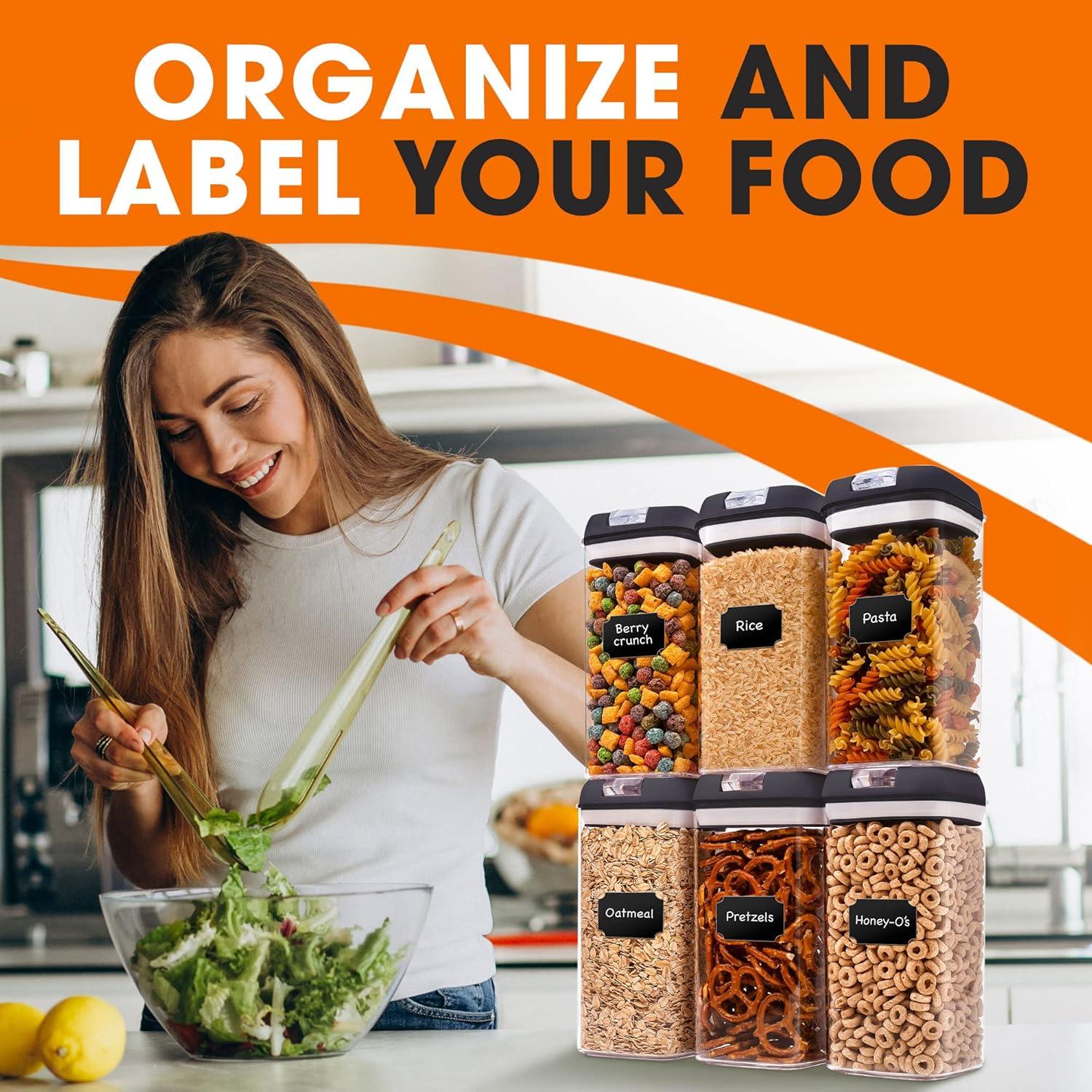 Cheer Collection Food Storage - Set of 6 Containers and 6 Lids (Set of 6)