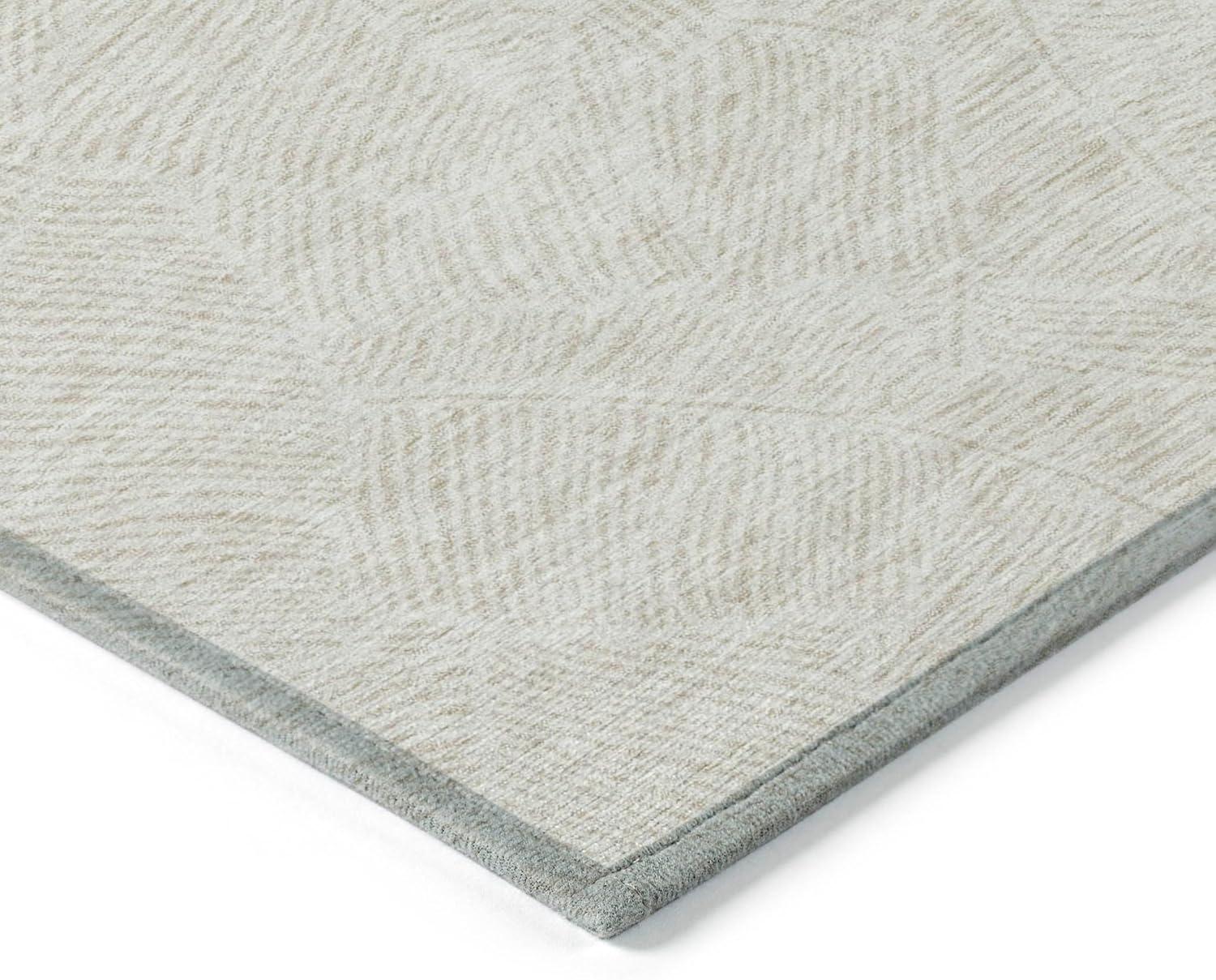 Ivory Flat Woven Synthetic Rectangular Indoor/Outdoor Rug