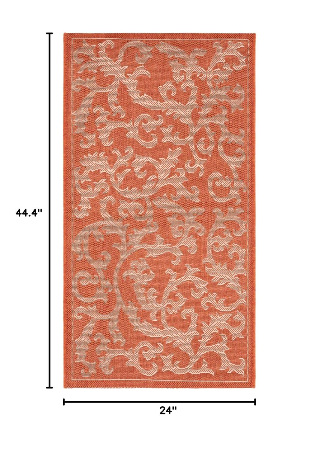 Courtyard CY2653 Power Loomed Indoor and Outdoor Accent Rug - Terracotta/Natural - 2'x3'7" - Safavieh