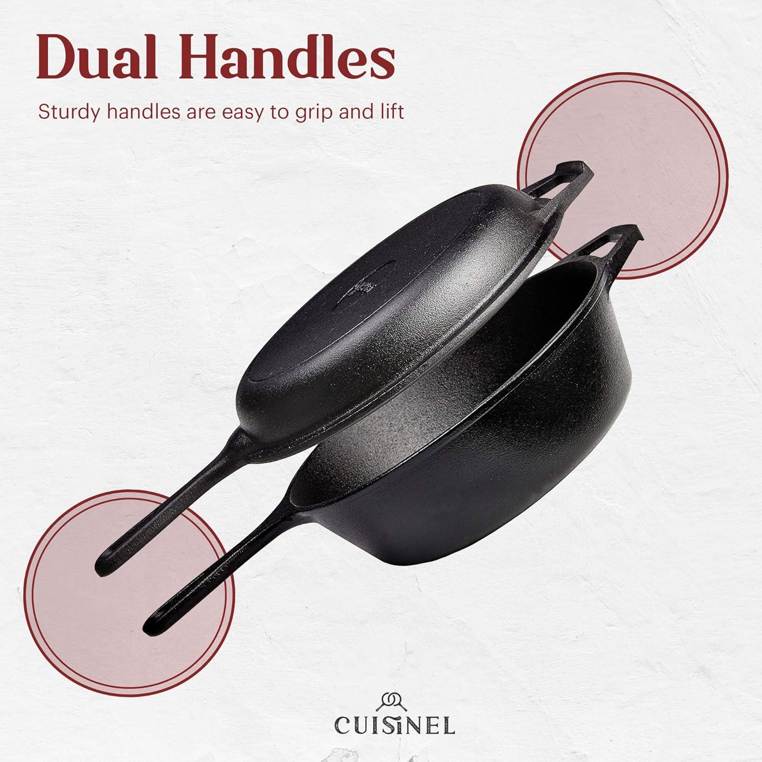 Pre-Seasoned Cast Iron 3-Quart Dutch Oven and Skillet Set