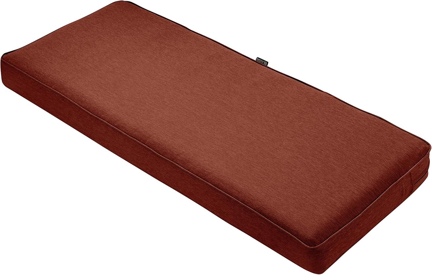 Classic Accessories Montlake FadeSafe Water-Repellent 48 x 18 x 3 Inch Outdoor Bench Cushion, Heather Henna