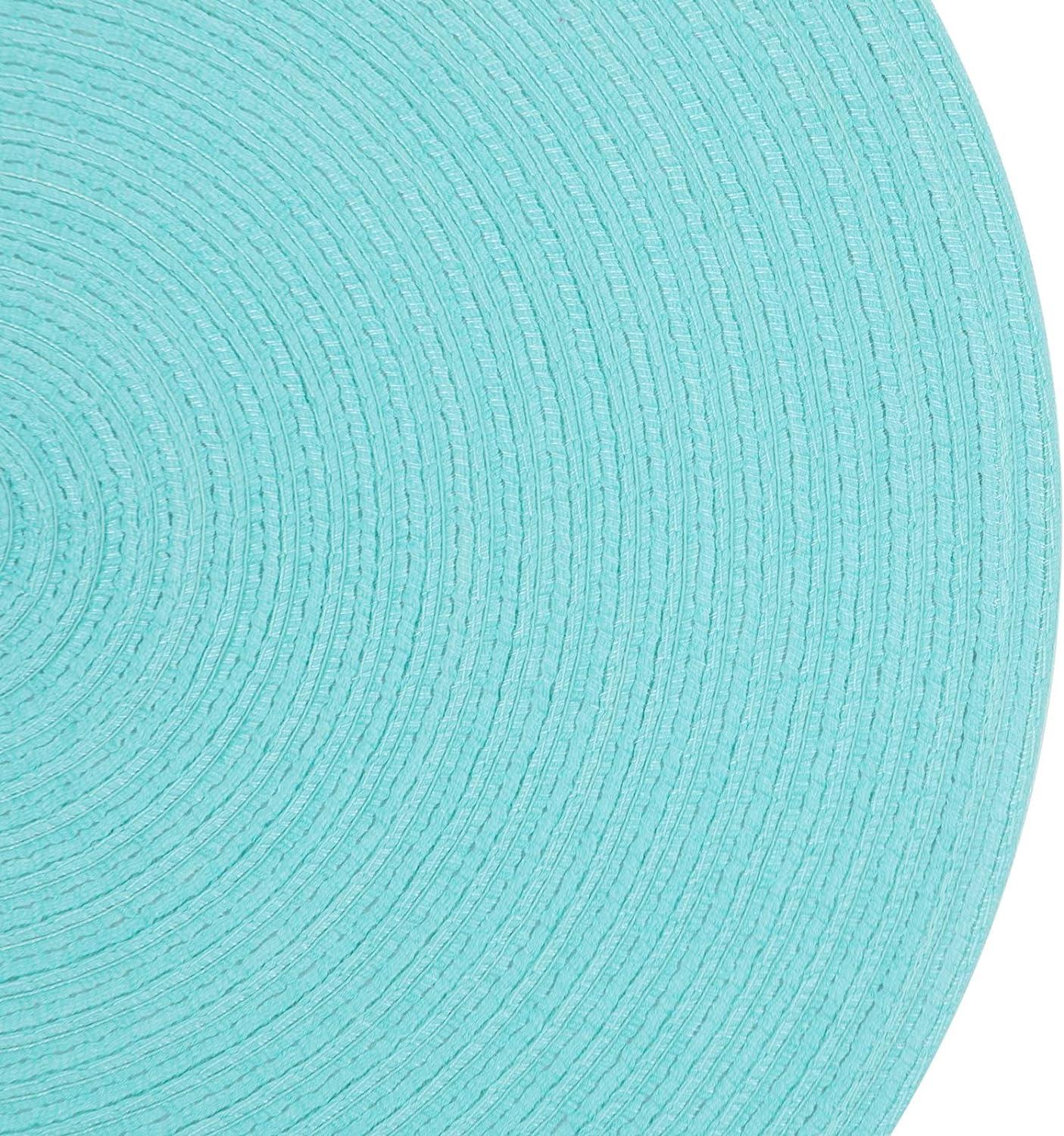 DII Round Woven Kitchen Placemat Set, Set of 6, 15" Diameter, 100% Polyethylene, Multiple Colors/Set Sizes