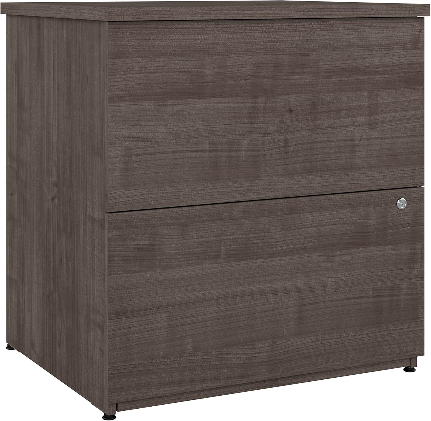 Brown 2-Drawer Lockable Lateral File Cabinet