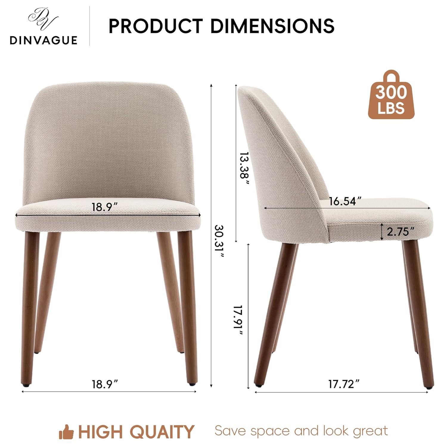 Dining Chairs Set of 2,Fabric Upholstered and Solid Wood Legs,Modern Room Dining Chairs,Thick Cushions Seat,Easy Assembly for Dining Room Living Room Bedroom Kitchen(Green)